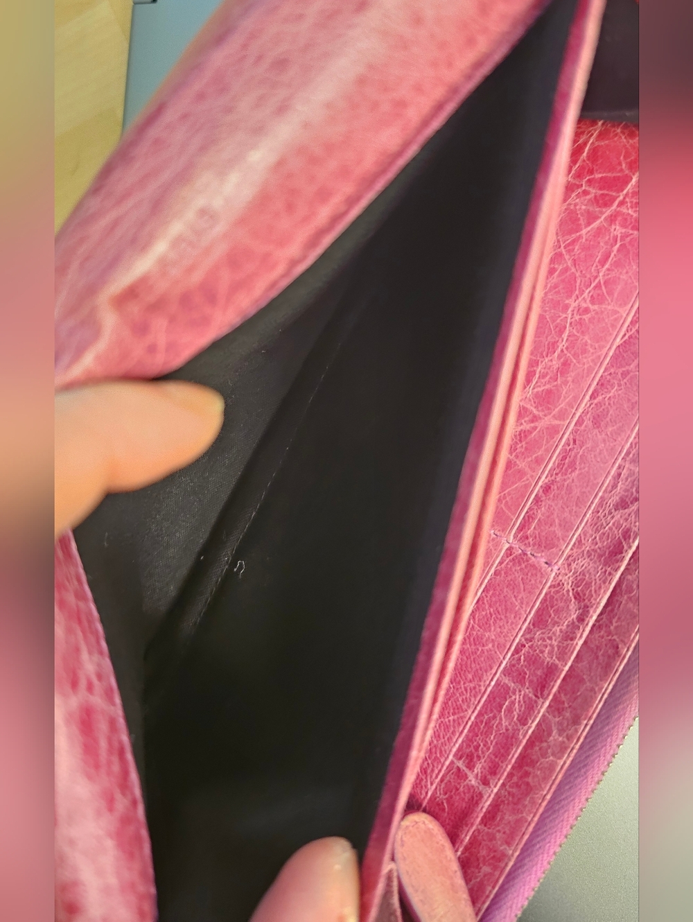 BALENCIAGA Pink Classic Moto Zip Around Long Wallet - Picture 10 of 11